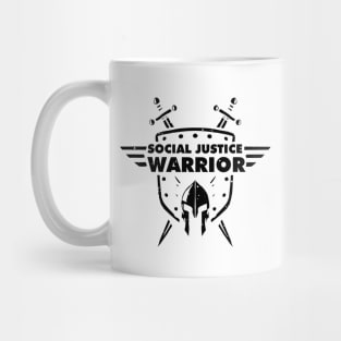 Social Justice Warrior (SJW) - funny shield, helmet and swords warrior Mug